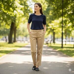 Bugle Boy Vintage Chino Pants Womens 12 Khaki Relaxed Fit Casual Classic